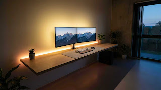 Gamer Desk Cable Management setup