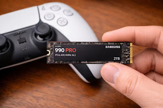 Samsung 990 Pro M.2 SSD with heatsink, the best storage upgrade for PS5 Digital Edition.