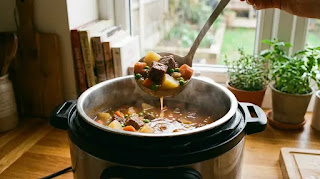 Instant Pot Duo 7-in-1 filled with healthy stew for quick weeknight dinner.