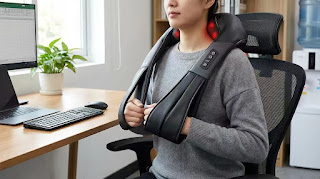Nekteck Shiatsu heated neck and shoulder massager for deep tissue relief.