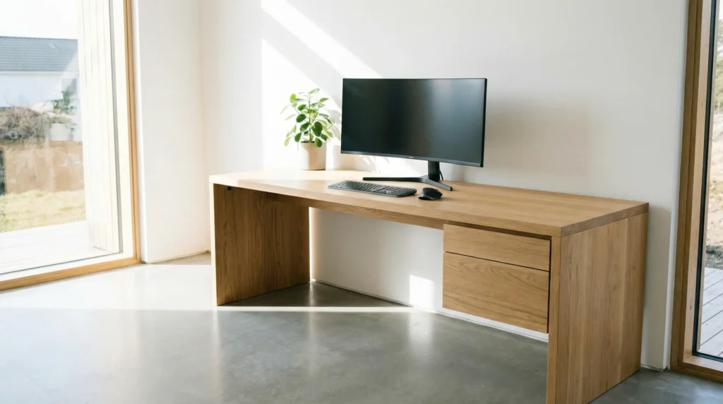 The ultimate under-desk cable management setup for a clean and organized home office.