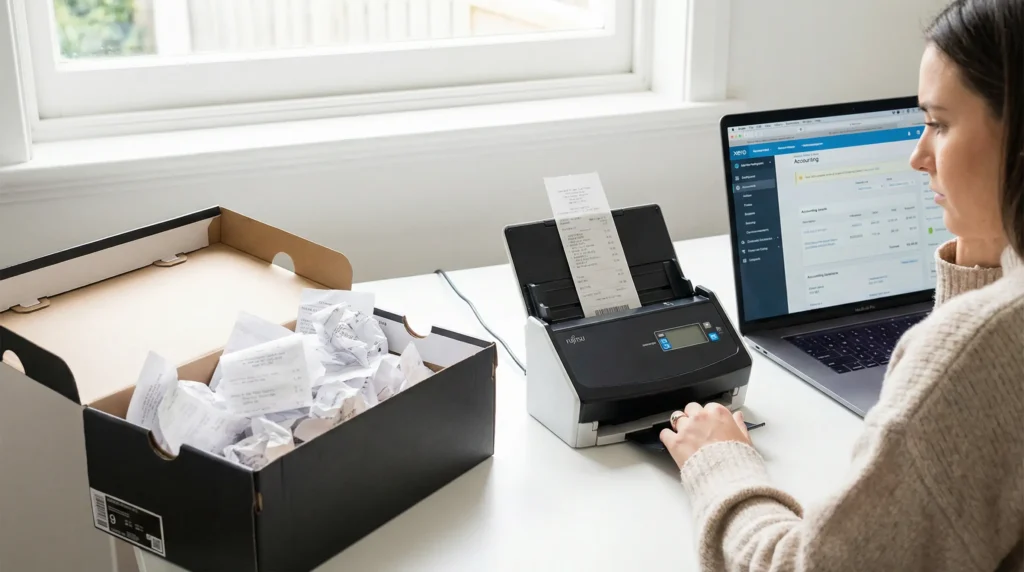 The best document scanners for taxes being used to organize receipts
