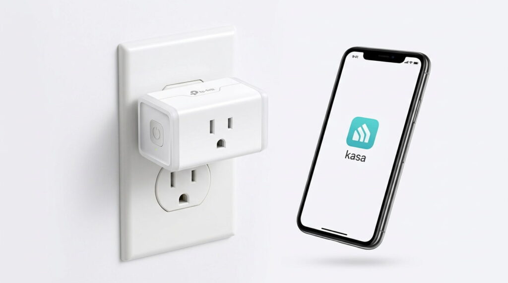TP-Link Kasa EP25 Mini Smart Plug with Energy Monitoring, compact design that doesn't block other outlets.