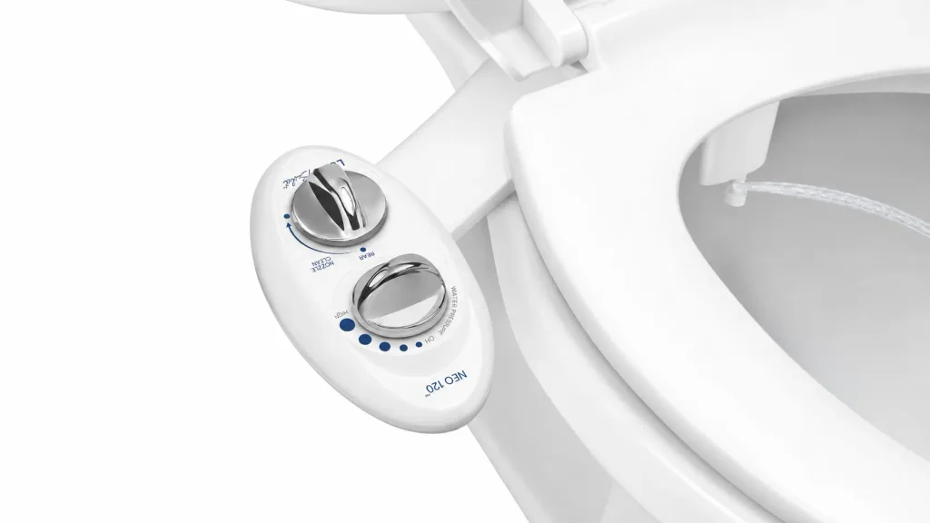Close up of the dials controlling the Luxe NEO 120 cold water pressure.