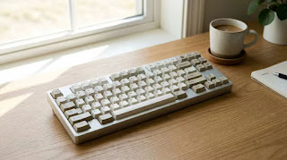 A fully cleaned mechanical keyboard setup looking brand new on a desk.