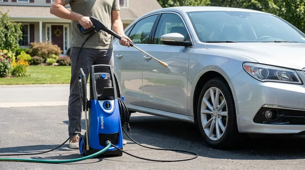A detailed review of the Sun Joe SPX3000 electric pressure washer for home use.