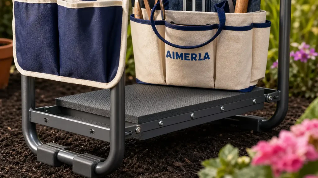 Aimerla extra-wide ergonomic garden kneeler with thick EVA foam padding