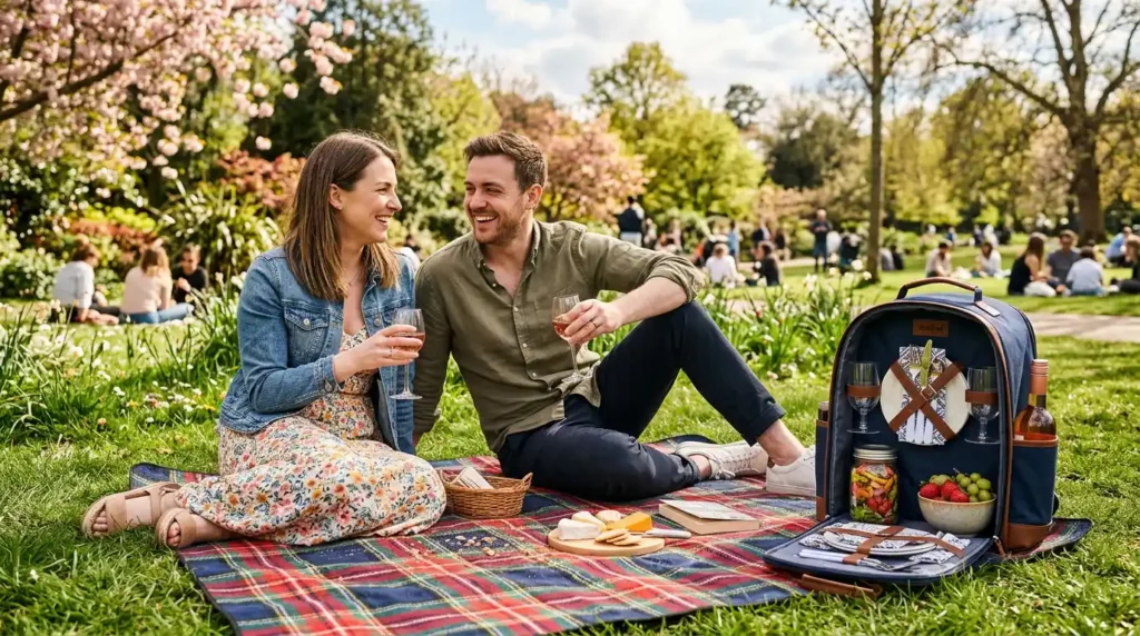 The best insulated picnic backpack with tableware for a romantic spring date
