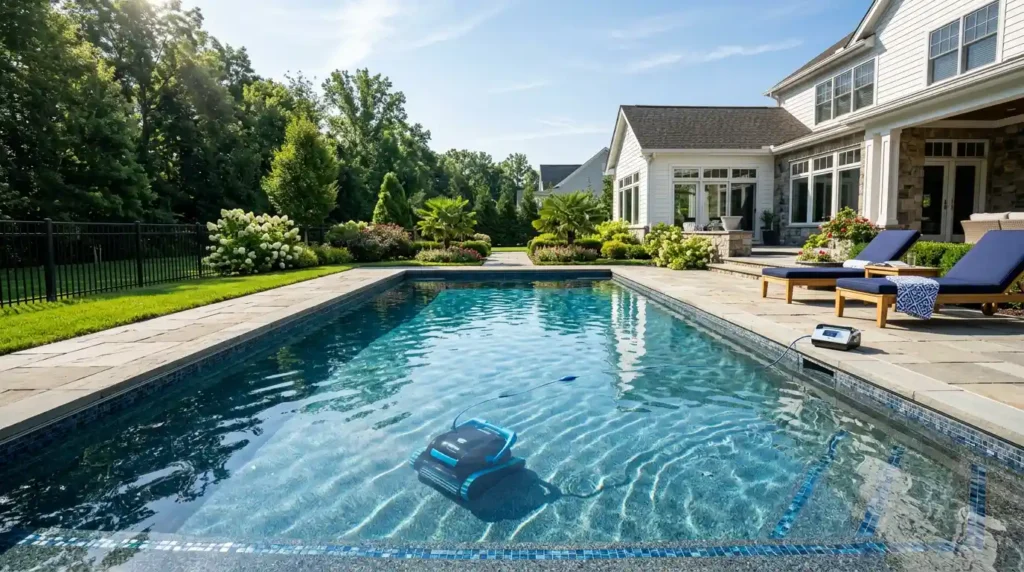 Best Robotic Pool Cleaners 2026 working in a crystal clear pool