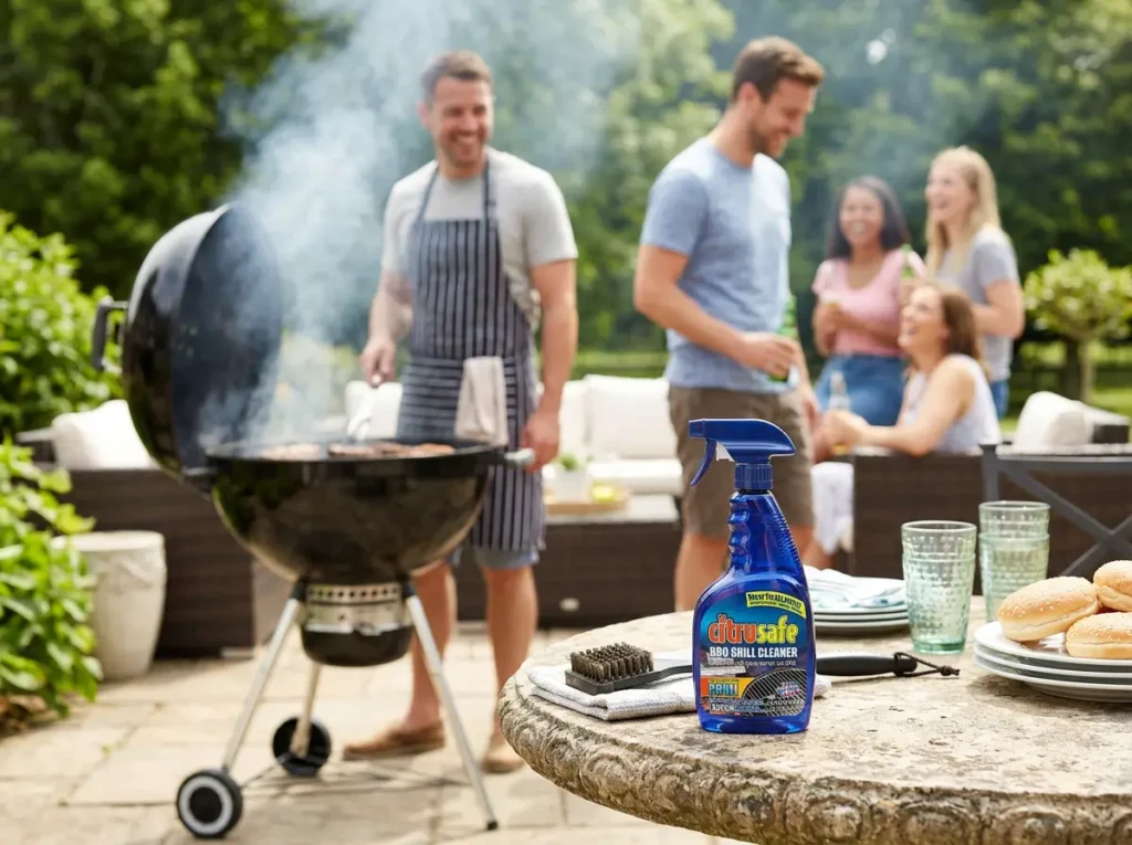 Citrusafe non-toxic citrus-based grill cleaner spray for a safe and clean BBQ experience.