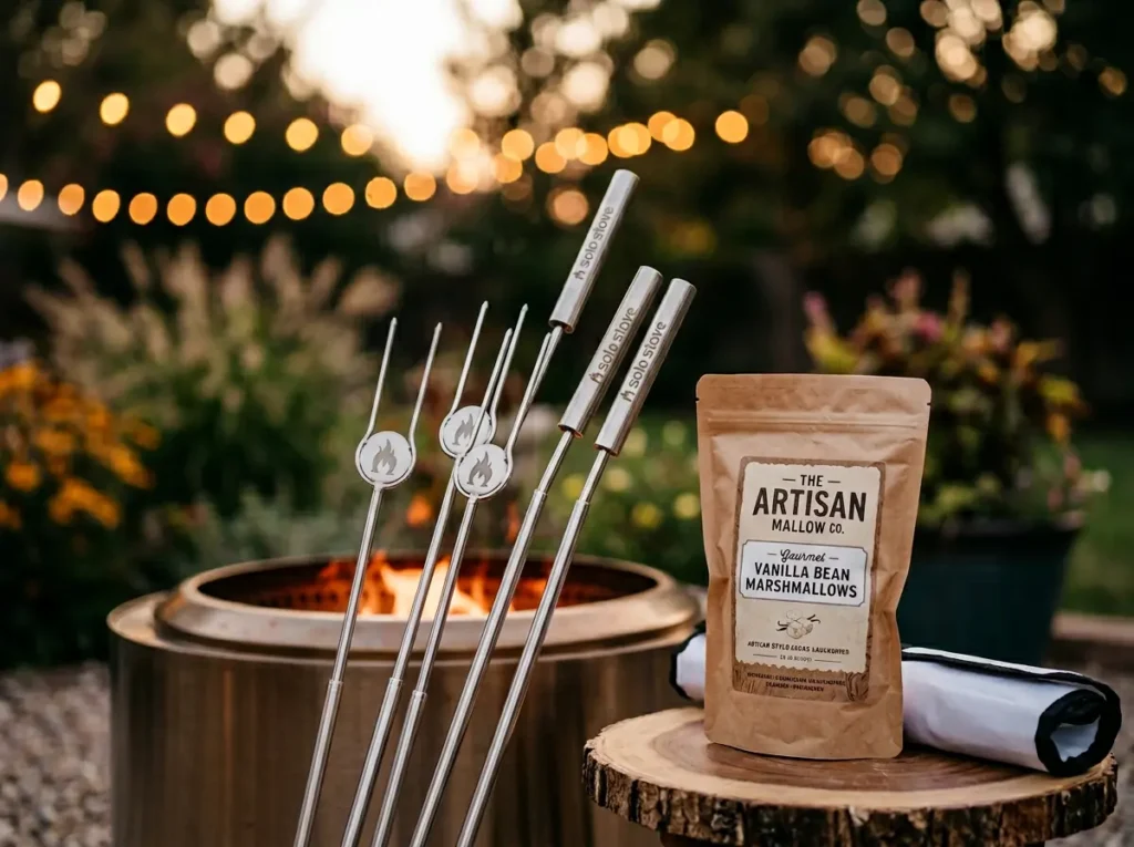 High quality stainless steel roasting sticks for marshmallows and hot dogs.