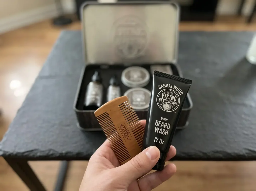 Viking Revolution kit as last minute beard grooming gifts