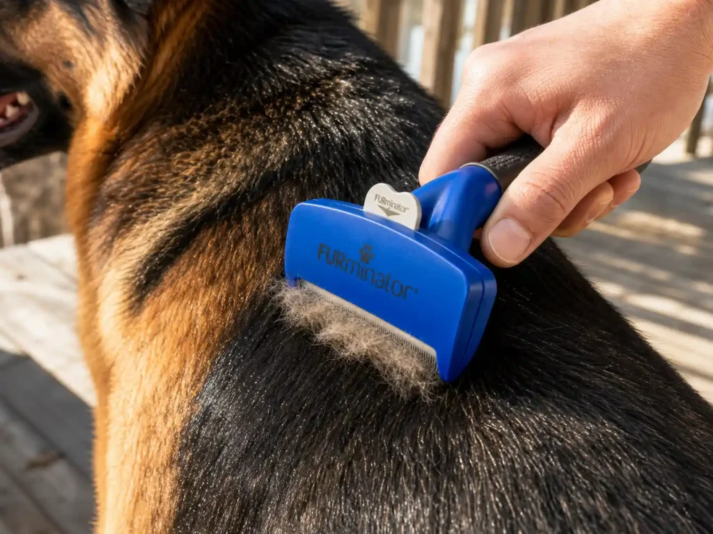 FURminator vs undercoat rake comparison for dog shedding